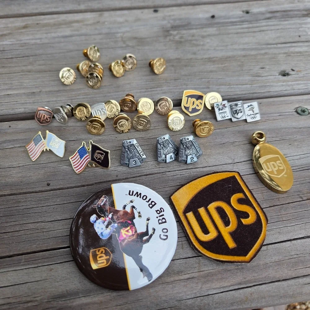 United Parcel Service UPS Safe Driving HUGE Pin Lot Some With Diamonds